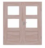 Frontansicht von Doppelflügeltür TM-32 Fichte astarm Massivholz mit Zarge