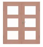 Frontansicht von Doppelflügeltür TM-33 Buche Massivholz mit Zarge