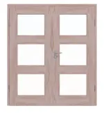 Frontansicht von Doppelflügeltür TM-33 Fichte astarm Massivholz mit Zarge