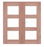 Frontansicht von Doppelflügeltür TM-33 Lärche Massivholz mit Zarge