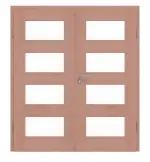 Frontansicht von Doppelflügeltür TM-36 Buche Massivholz mit Zarge