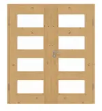 Frontansicht von Doppelflügeltür TM-36 Eiche astig Massivholz mit Zarge