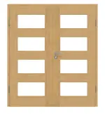 Frontansicht von Doppelflügeltür TM-36 Eiche astarm Massivholz mit Zarge