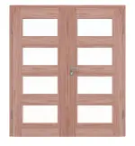 Frontansicht von Doppelflügeltür TM-36 Lärche Massivholz mit Zarge