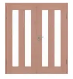 Frontansicht von Doppelflügeltür TM-39 Buche Massivholz mit Zarge