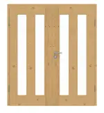Frontansicht von Doppelflügeltür TM-39 Eiche astig Massivholz mit Zarge