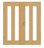 Frontansicht von Doppelflügeltür TM-39 Eiche astarm Massivholz mit Zarge