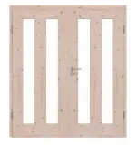 Frontansicht von Doppelflügeltür TM-39 Fichte astig Massivholz mit Zarge