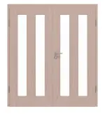 Frontansicht von Doppelflügeltür TM-39 Kiefer astarm Massivholz mit Zarge