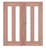 Frontansicht von Doppelflügeltür TM-39 Lärche Massivholz mit Zarge
