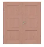 Frontansicht von Doppelflügeltür TM-6 Buche Massivholz mit Zarge
