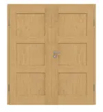 Frontansicht von Doppelflügeltür TM-6 Eiche astarm Massivholz mit Zarge