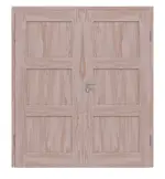 Frontansicht von Doppelflügeltür TM-6 Fichte astarm Massivholz mit Zarge