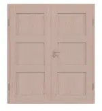 Frontansicht von Doppelflügeltür TM-6 Kiefer astarm Massivholz mit Zarge