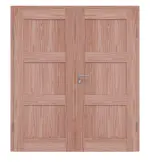 Frontansicht von Doppelflügeltür TM-6 Lärche Massivholz mit Zarge