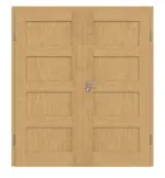 Frontansicht von Doppelflügeltür TM-7 Eiche astarm Massivholz mit Zarge