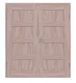 Frontansicht von Doppelflügeltür TM-7 Fichte astarm Massivholz mit Zarge