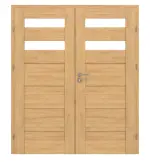 Frontansicht von CLASSEN Doppelflügeltür Tosca M2 Eiche geölt 3D Look mit Lichtausschnitt inkl. Zarge