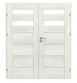 Frontansicht von CLASSEN Doppelflügeltür Tosca M2 Norwegische Esche CPL mit Lichtausschnitt inkl. Zarge