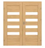 Frontansicht von CLASSEN Doppelflügeltür Tosca M3 Eiche geölt 3D Look mit Lichtausschnitt inkl. Zarge