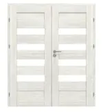 Frontansicht von CLASSEN Doppelflügeltür Tosca M3 Norwegische Esche CPL mit Lichtausschnitt inkl. Zarge