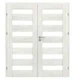 Frontansicht von CLASSEN Doppelflügeltür Tosca M4 Norwegische Esche CPL mit Lichtausschnitt inkl. Zarge