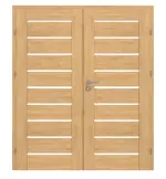 Frontansicht von CLASSEN Doppelflügeltür Tosca M5 Eiche geölt 3D Look mit Lichtausschnitt inkl. Zarge