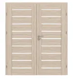 Frontansicht von CLASSEN Doppelflügeltür Tosca M5 Eiche Sonoma 3D Look mit Lichtausschnitt inkl. Zarge