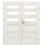 Frontansicht von CLASSEN Doppelflügeltür Tosca M6 Norwegische Esche CPL mit Lichtausschnitt inkl. Zarge