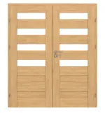 Frontansicht von CLASSEN Doppelflügeltür Tosca M7 Eiche geölt 3D Look mit Lichtausschnitt inkl. Zarge