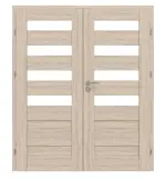 Frontansicht von CLASSEN Doppelflügeltür Tosca M7 Eiche Sonoma 3D Look mit Lichtausschnitt inkl. Zarge