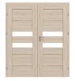 Frontansicht von CLASSEN Doppelflügeltür Tosca M8 Eiche Sonoma 3D Look mit Lichtausschnitt inkl. Zarge