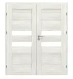 Frontansicht von CLASSEN Doppelflügeltür Tosca M8 Norwegische Esche CPL mit Lichtausschnitt inkl. Zarge