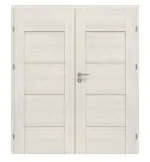 Frontansicht von CLASSEN Doppelflügeltür Tumula M1 Esche Weiß 3D Look inkl. Zarge 