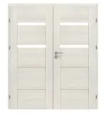 Frontansicht von CLASSEN Doppelflügeltür Tumula M2 Esche Weiß 3D Look inkl. Zarge 