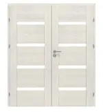 Frontansicht von CLASSEN Doppelflügeltür Tumula M3 Esche Weiß 3D Look inkl. Zarge 