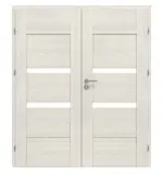 Frontansicht von CLASSEN Doppelflügeltür Tumula M4 Esche Weiß 3D Look inkl. Zarge 