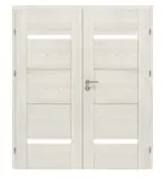 Frontansicht von CLASSEN Doppelflügeltür Tumula M5 Esche Weiß 3D Look inkl. Zarge 