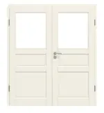 Frontansicht von Typ 18-03-LA Weißlack Doppelflügeltür inkl. Zarge - Kilsgaard