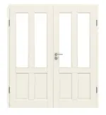 Frontansicht von Typ 18-04-LA 2 Weißlack Doppelflügeltür inkl. Zarge - Kilsgaard