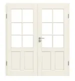 Frontansicht von Typ 18-04-SP 6 Weißlack Doppelflügeltür inkl. Zarge - Kilsgaard