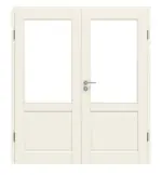 Frontansicht von Typ 18-LA Weißlack Doppelflügeltür inkl. Zarge - Kilsgaard