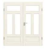 Frontansicht von Typ 18-N-LA 3 Weißlack Doppelflügeltür inkl. Zarge - Kilsgaard