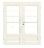 Frontansicht von Typ 18-SP 10 Weißlack Doppelflügeltür inkl. Zarge - Kilsgaard