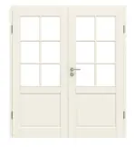 Frontansicht von Typ 18-SP 6 Weißlack Doppelflügeltür inkl. Zarge - Kilsgaard