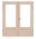 Frontansicht von Typ 02-01-LA Fichte Massivholz Doppelflügeltür inkl. Zarge - Kilsgaard