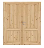 Frontansicht von Typ 02-02-B Kiefer Massivholz Doppelflügeltür inkl. Zarge - Kilsgaard