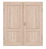 Frontansicht von Typ 02-02 Fichte Massivholz Doppelflügeltür - Kilsgaard