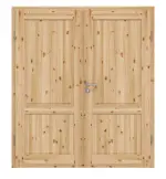 Frontansicht von Typ 02-02 Kiefer Massivholz Doppelflügeltür inkl. Zarge - Kilsgaard