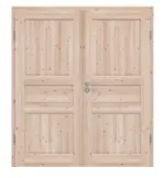 Frontansicht von Typ 02-03 Fichte Massivholz Doppelflügeltür inkl. Zarge - Kilsgaard